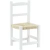 AUBRY GASPARD Chaise Enfant En Bois Teinté Blanc Vieilli Blanc - Blanc -Assise pour enfant Soldes 7481153 1