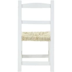 AUBRY GASPARD Chaise Enfant En Bois Teinté Blanc Vieilli Blanc - Blanc -Assise pour enfant Soldes 7481153 3