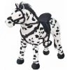VidaXL Jouet En Peluche Cheval Noir Et Blanc XXL - Noir -Assise pour enfant Soldes 7751231 1