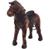 VidaXL Jouet En Peluche Cheval Marron Et Noir XXL - Brun