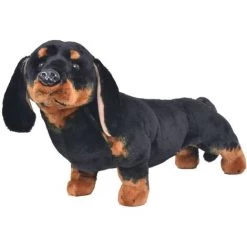 VidaXL Jouet En Peluche Chien De Race Dachshund Noir XXL - Noir