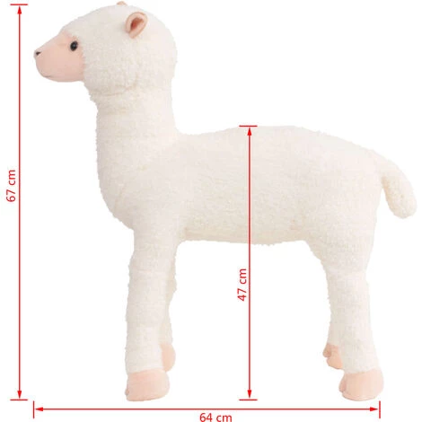 VidaXL Jouet En Peluche Alpaga Blanc XXL - Blanc 7 VidaXL Jouet En Peluche Alpaga Blanc XXL - Blanc – Image 5