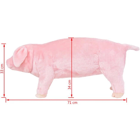 VidaXL Jouet En Peluche Cochon Rose XXL - Rose 7 VidaXL Jouet En Peluche Cochon Rose XXL - Rose – Image 5