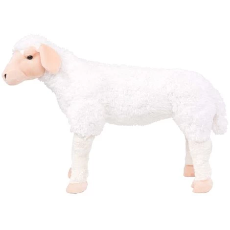 VidaXL Jouet En Peluche Mouton Blanc XXL - Blanc 4 VidaXL Jouet En Peluche Mouton Blanc XXL - Blanc – Image 2
