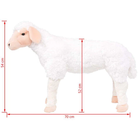 VidaXL Jouet En Peluche Mouton Blanc XXL - Blanc 7 VidaXL Jouet En Peluche Mouton Blanc XXL - Blanc – Image 5