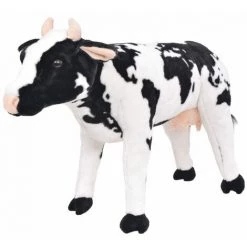 VidaXL Jouet En Peluche Vache Noir Et Blanc XXL - Noir