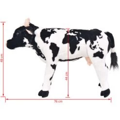 VidaXL Jouet En Peluche Vache Noir Et Blanc XXL - Noir -Assise pour enfant Soldes 7766140 5