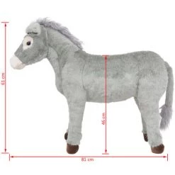 VidaXL Jouet En Peluche Âne Gris XXL - Gris -Assise pour enfant Soldes 7766141 5