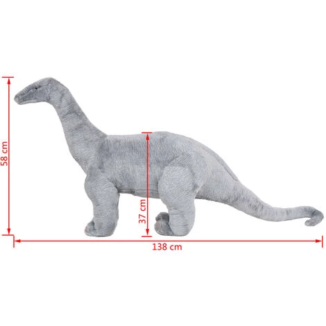 VidaXL Jouet En Peluche Dinosaure Brachiosaurus Gris XXL - Gris 7 VidaXL Jouet En Peluche Dinosaure Brachiosaurus Gris XXL - Gris – Image 5